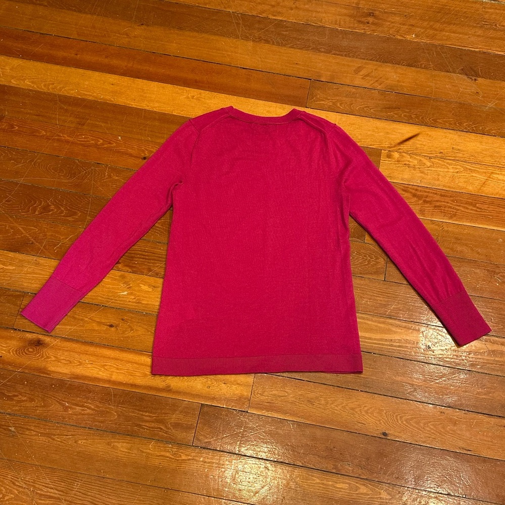 Banana Republic Vibrant Pink Long Sleeve Extra Fine Merino Wool Top - Picture 7 of 8